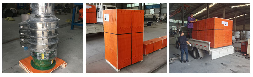 全不銹鋼振動(dòng)篩包裝，裝箱，裝車。