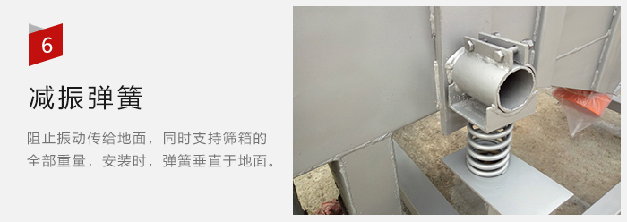 減振彈簧為減少篩箱與支撐裝置之間的摩擦而產(chǎn)生。